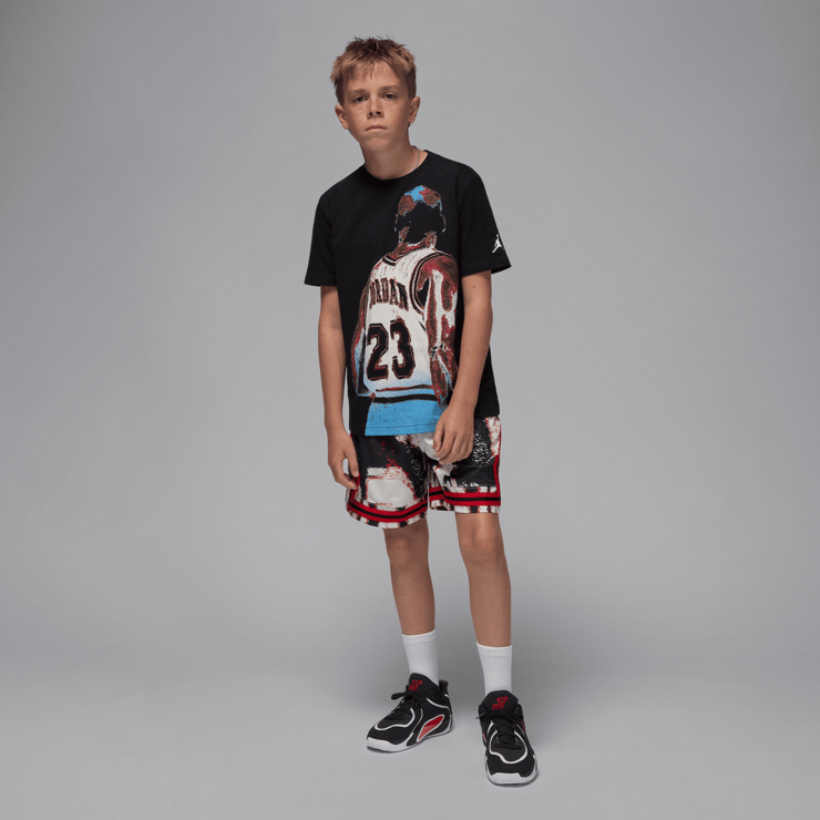 Jordan Tatum 4 Black University Red (GS) Angle 27