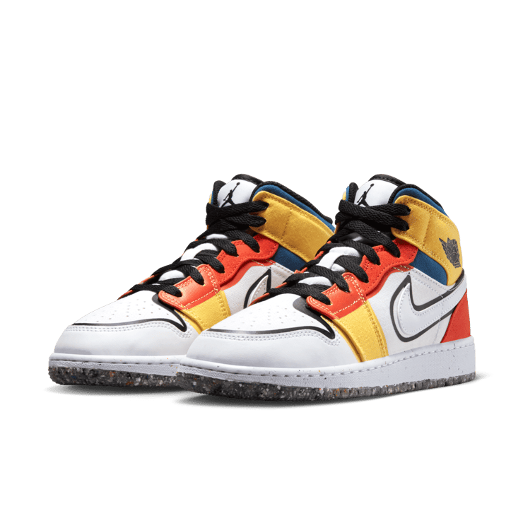Air Jordan 1 Mid SE Multi-Color Canvas (GS) Angle 2