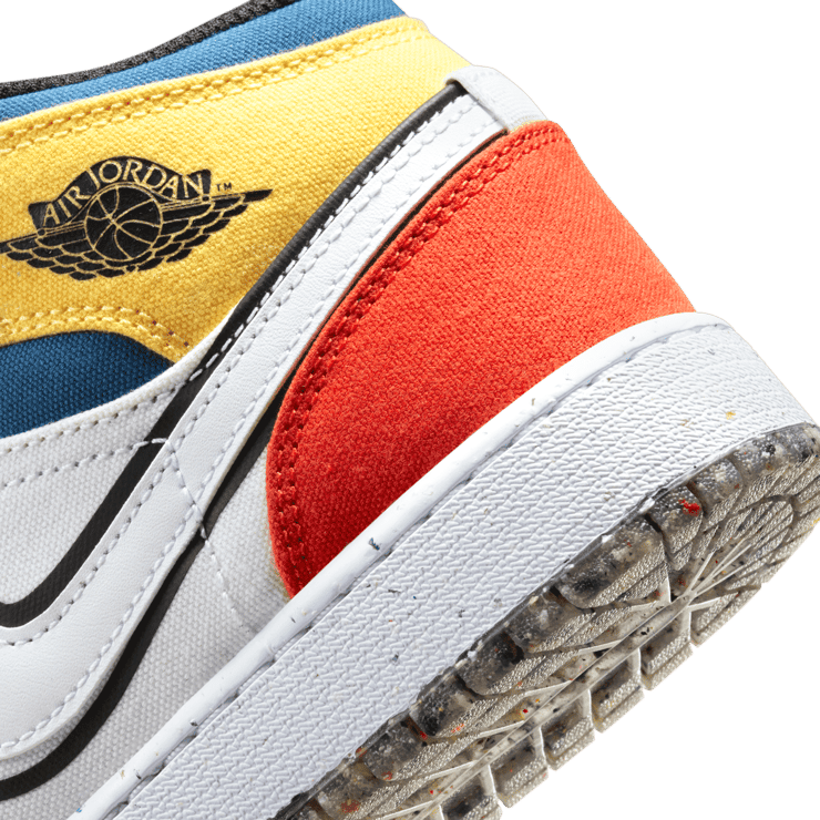 Air Jordan 1 Mid SE Multi-Color Canvas (GS) Angle 5