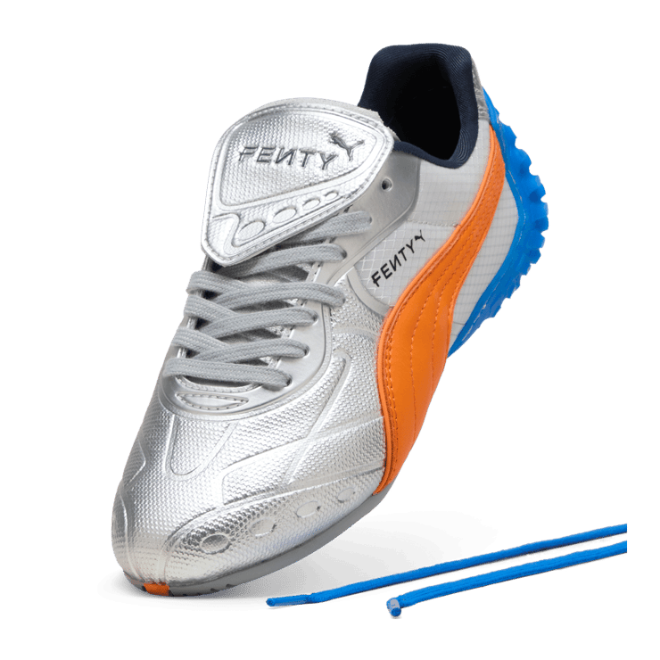 Puma Avanti LS-X Fenty Silver Rickie Orange (Women's) Angle 3