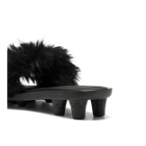 Puma Cat Cleat Sandals Fenty Chic Fur Black (Women's) Angle 4