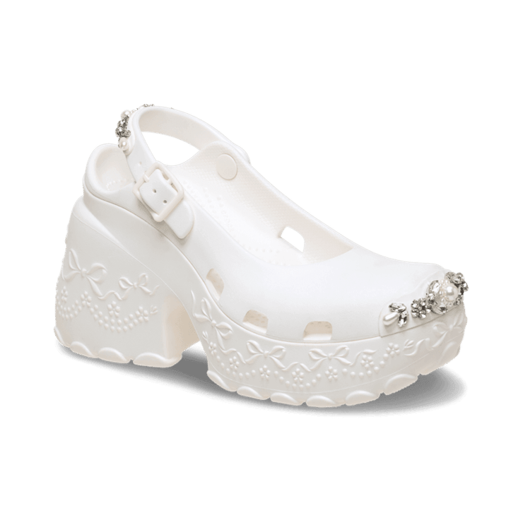 Crocs Ballerina Platform Simone Rocha Oyster Angle 3