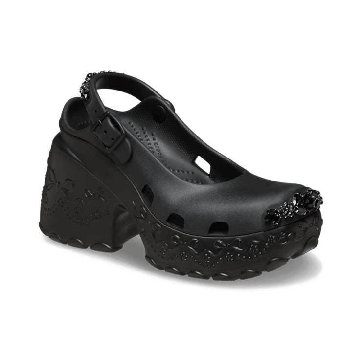 Crocs Ballerina Platform Simone Rocha Black Angle 3