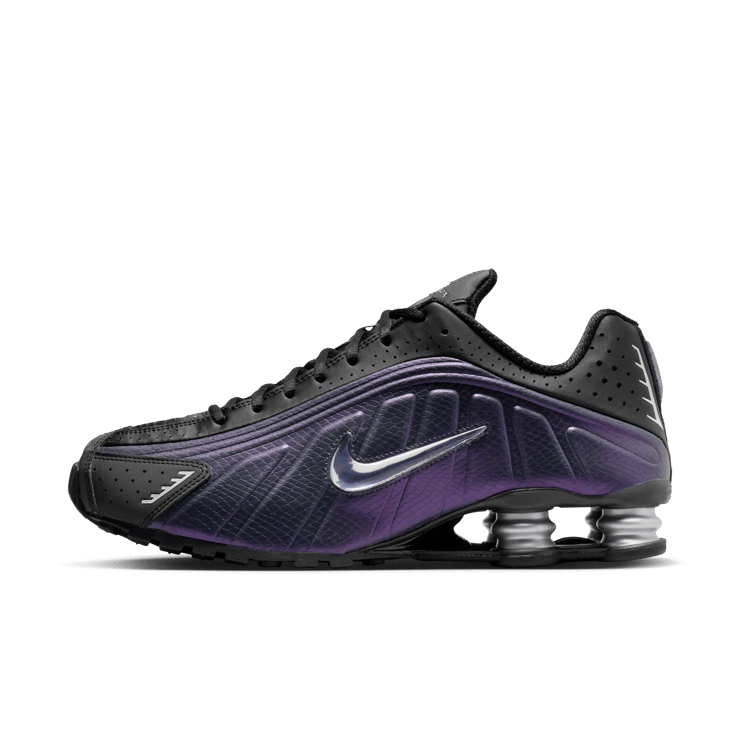 Nike Shox R4 Black Metallic Silver Angle 5