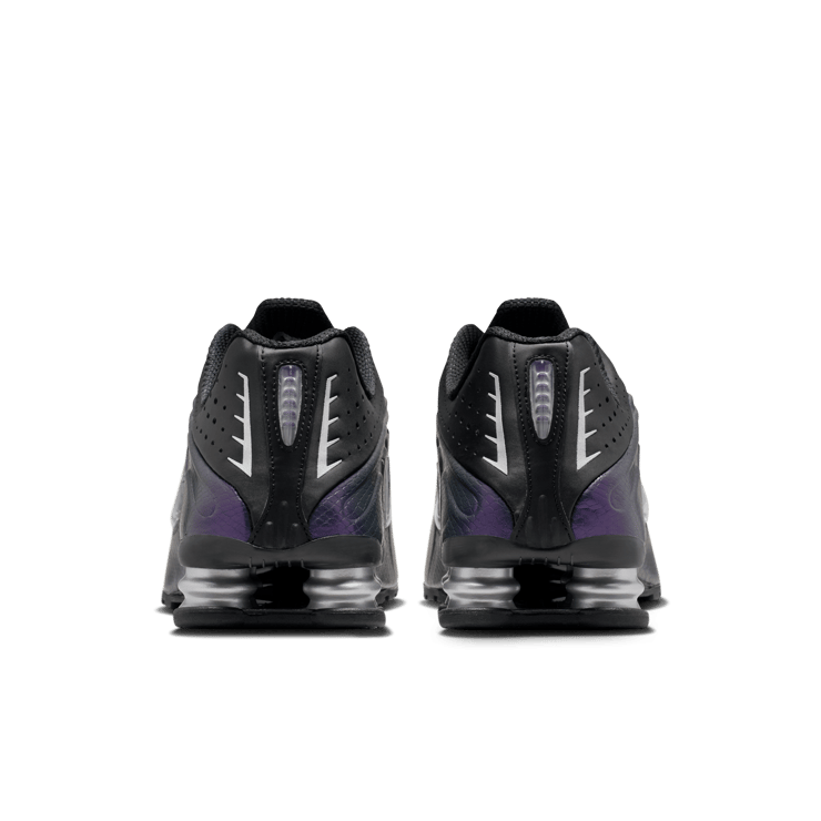 Nike Shox R4 Black Metallic Silver Angle 0