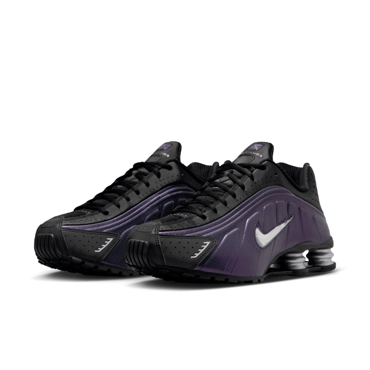 Nike Shox R4 Black Metallic Silver Angle 7