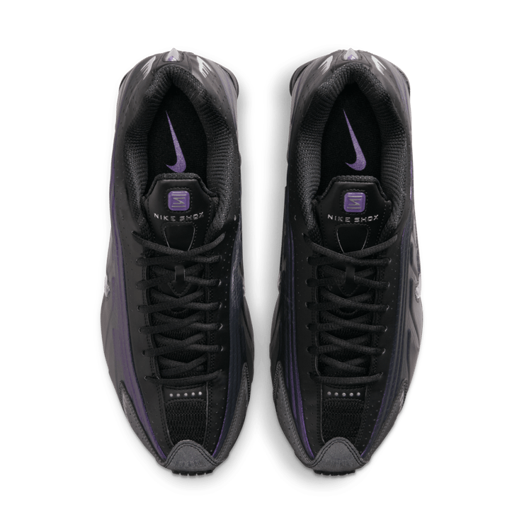 Nike Shox R4 Black Metallic Silver Angle 6