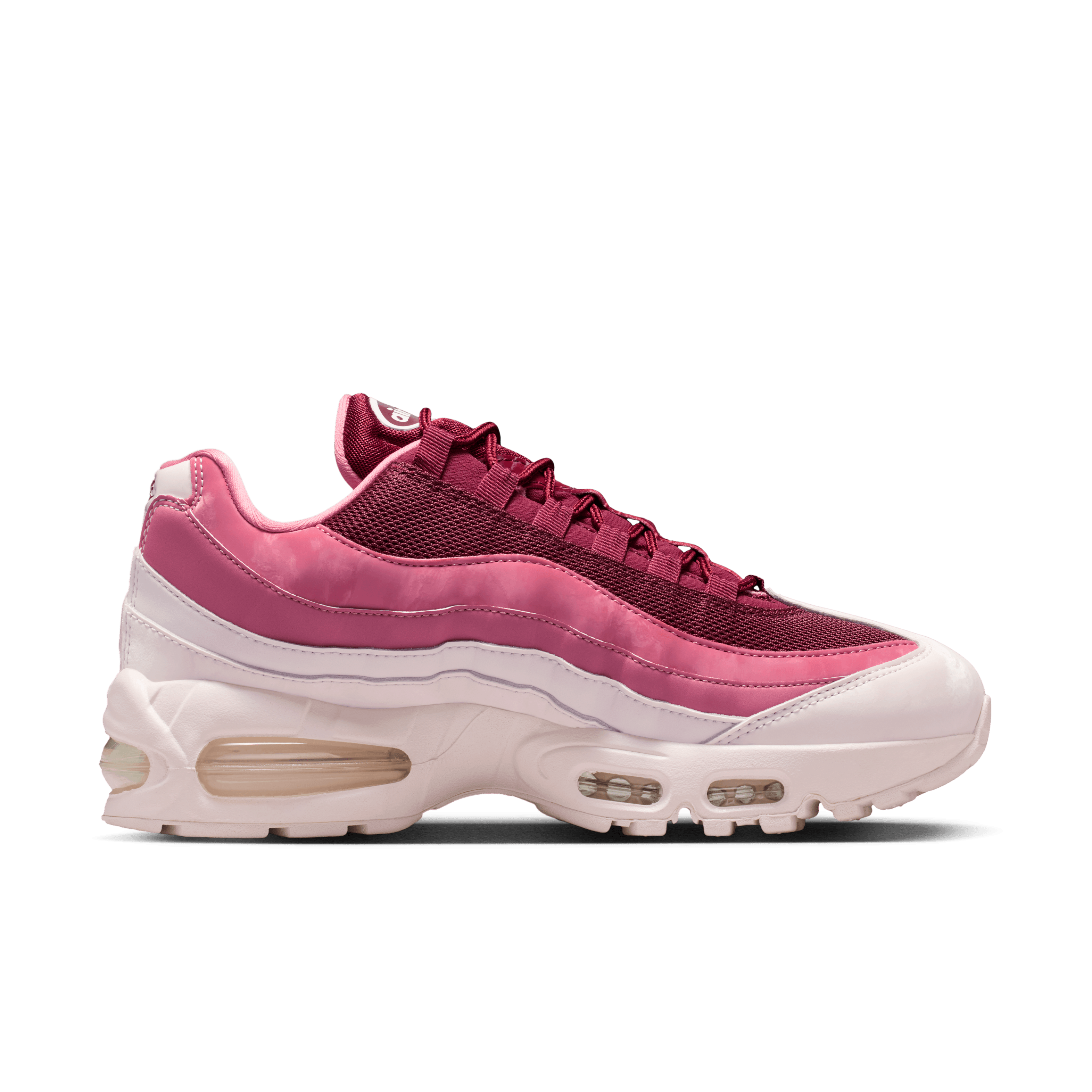 pink and burgundy air max