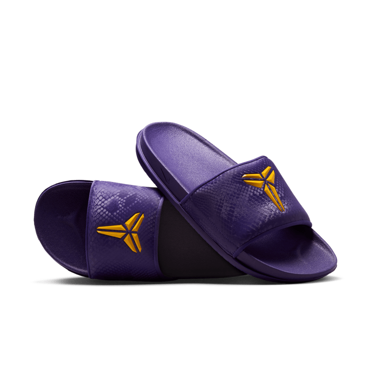 Nike Kobe Offcourt Slide Purple University Gold Angle 4