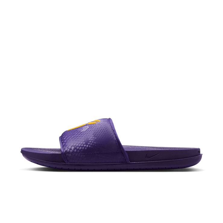 Nike Kobe Offcourt Slide Purple University Gold Angle 0