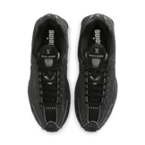 Nike Shox R4 Black Distressed Leather Angle 4