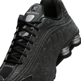 Nike Shox R4 Black Distressed Leather Angle 7