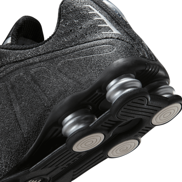 Nike Shox R4 Black Distressed Leather Angle 6