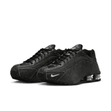 Nike Shox R4 Black Distressed Leather Angle 2