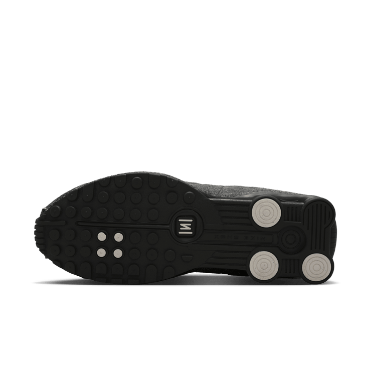 Nike Shox R4 Black Distressed Leather Angle 0