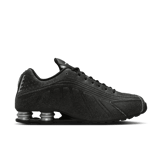 Nike Shox R4 Black Distressed Leather Angle 1