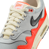 Nike Air Max 1 Waves Patta Pure Platinum Hyper Crimson Angle 1