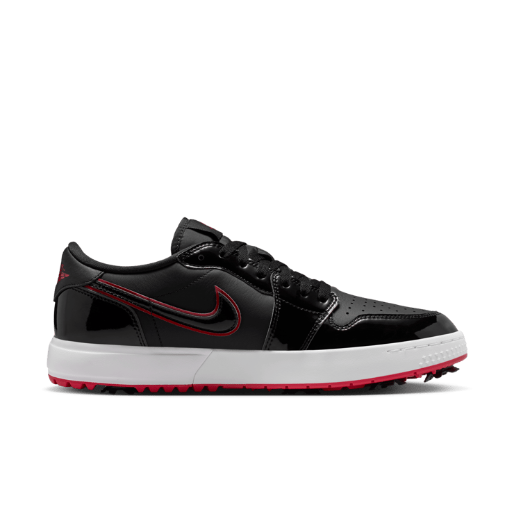 Air Jordan 1 Retro Low Golf Bred Black Patent Angle 2