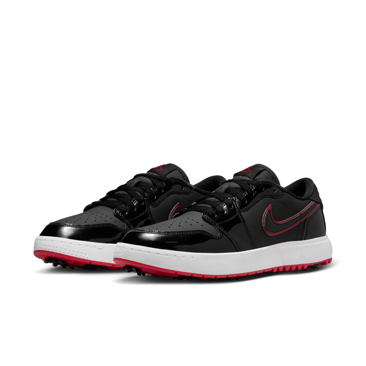 Air Jordan 1 Retro Low Golf Bred Black Patent Angle 4
