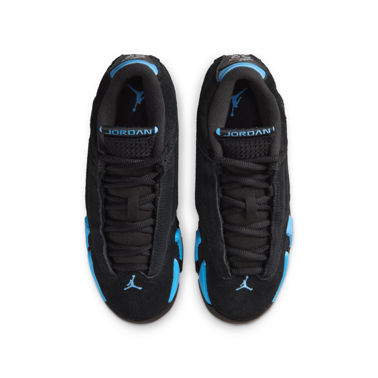 Air Jordan 14 Black University Blue (GS) Angle 3