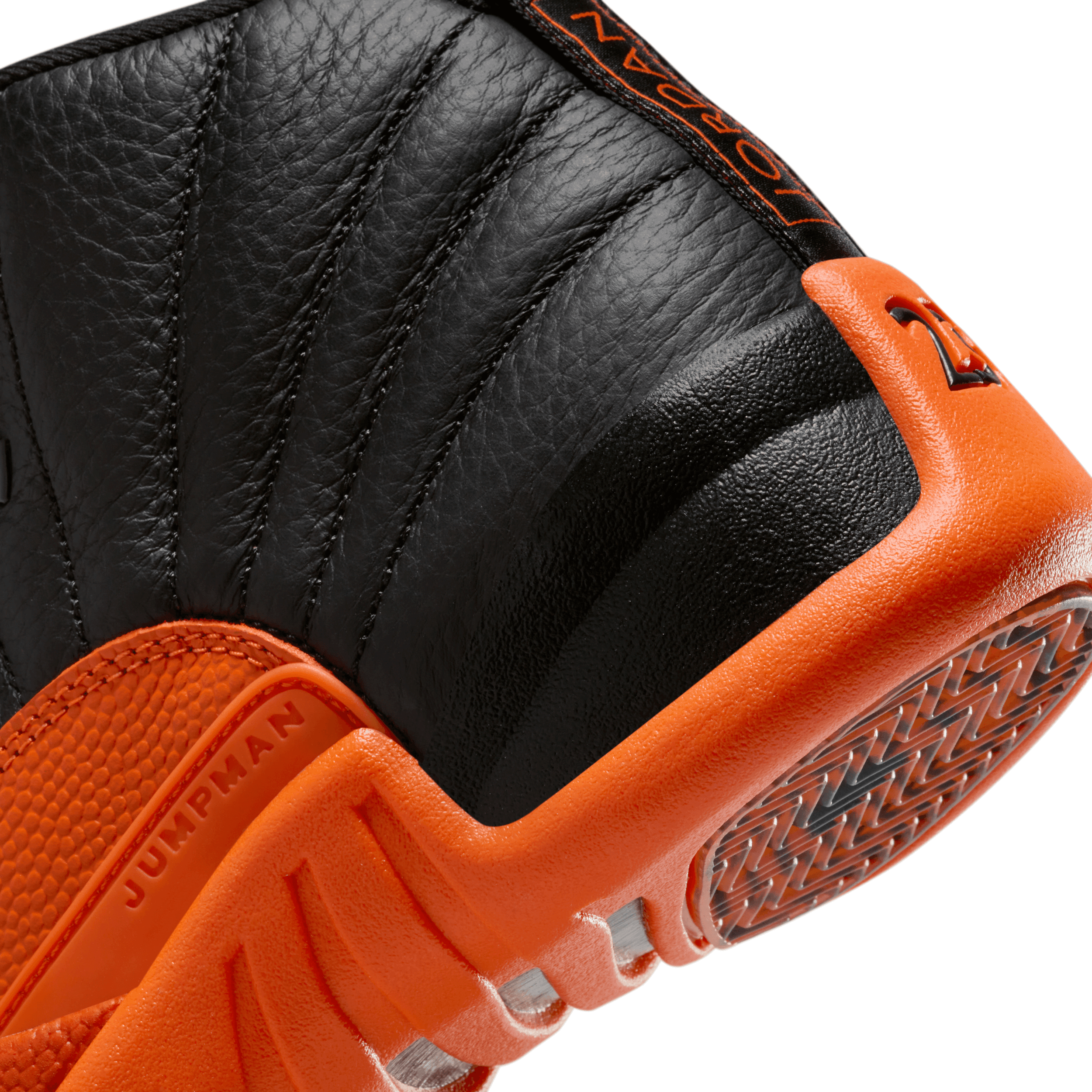 black and neon orange jordans