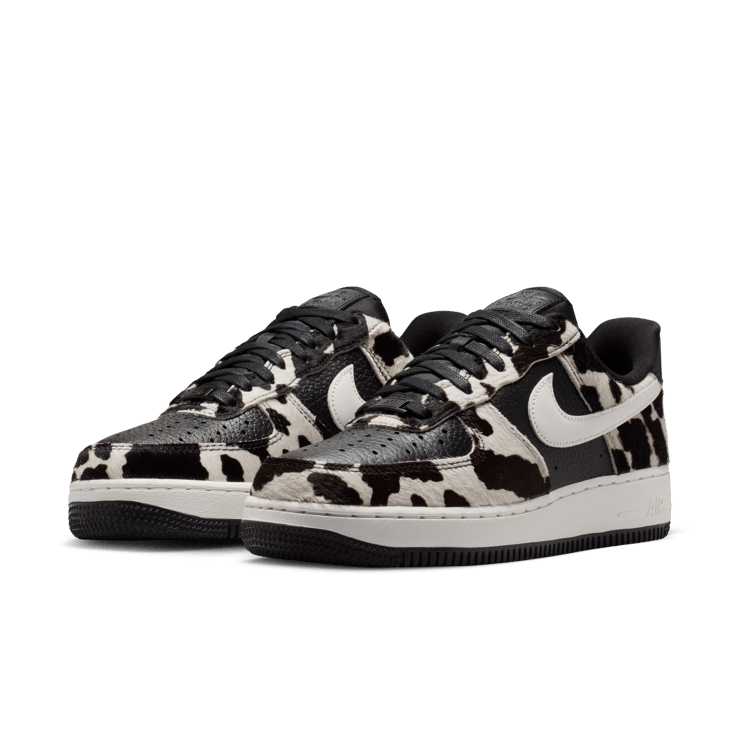 Nike Air Force 1 Low Cow Print Black (W) Angle 4