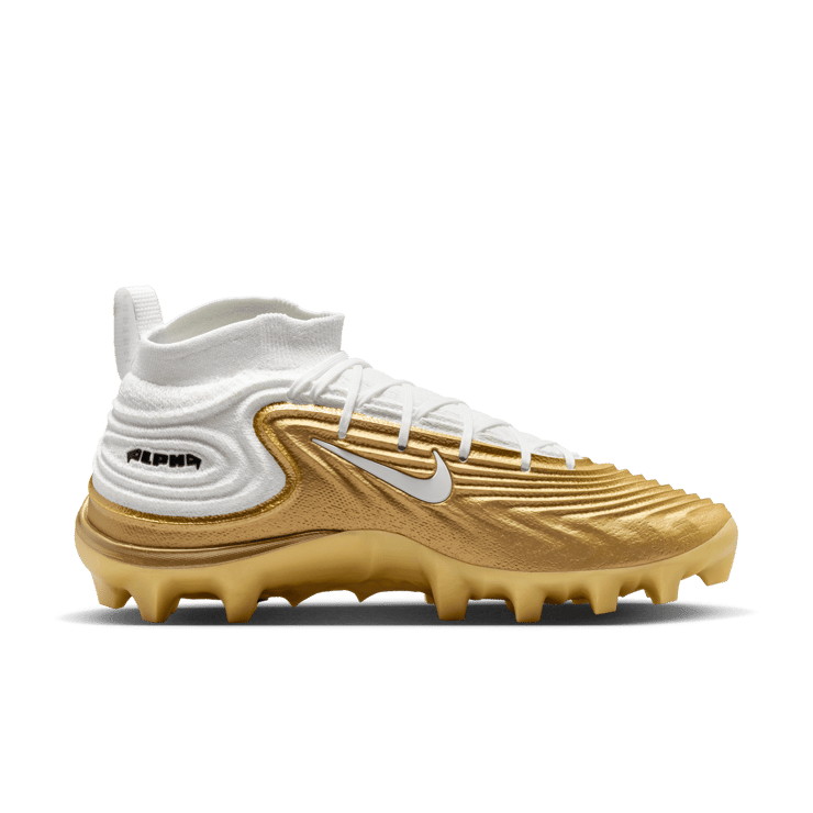 Nike Alpha Menace 5 Elite White Metallic Gold Angle 2