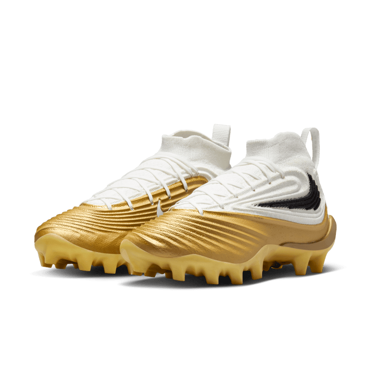 Nike Alpha Menace 5 Elite White Metallic Gold Angle 4