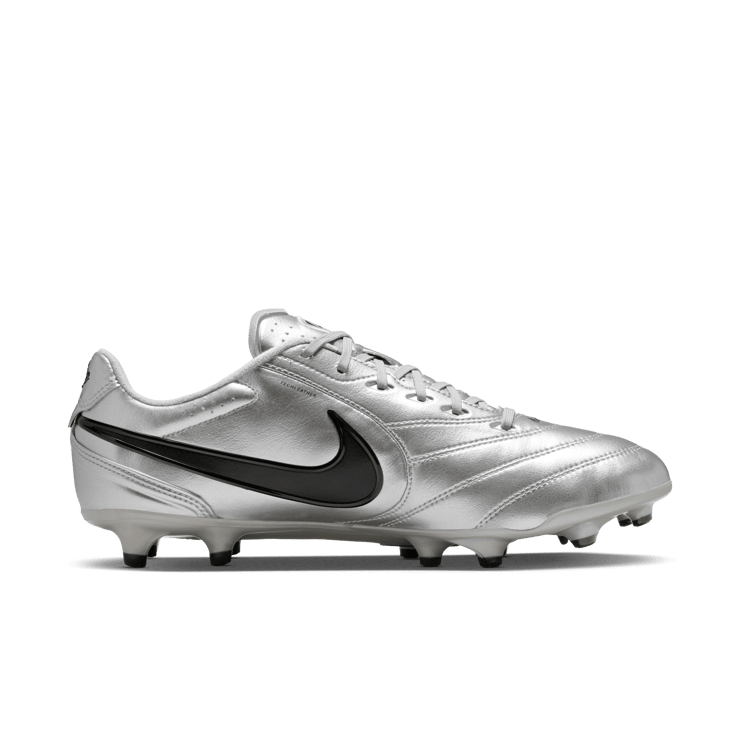 Nike Tiempo Ligera Pro FG Low Metallic Silver Black Angle 2
