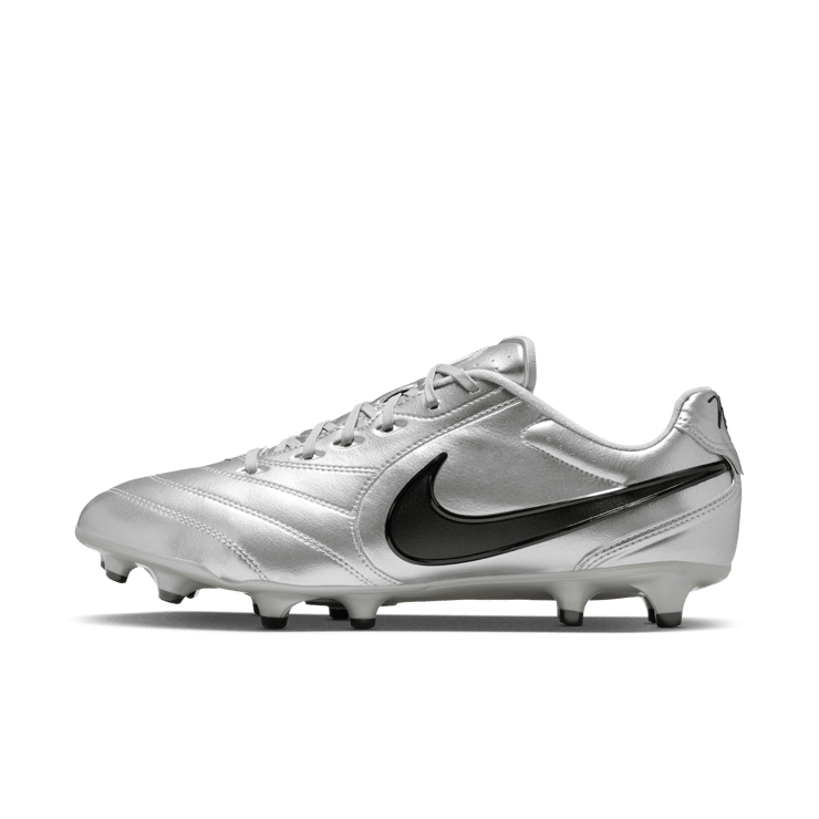 Nike Tiempo Ligera Pro FG Low Metallic Silver Black Angle 0