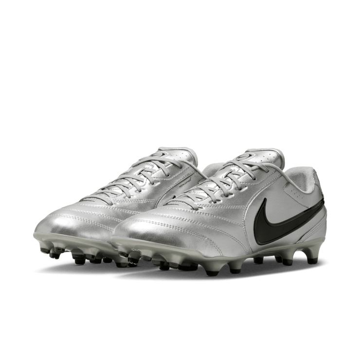 Nike Tiempo Ligera Pro FG Low Metallic Silver Black Angle 4