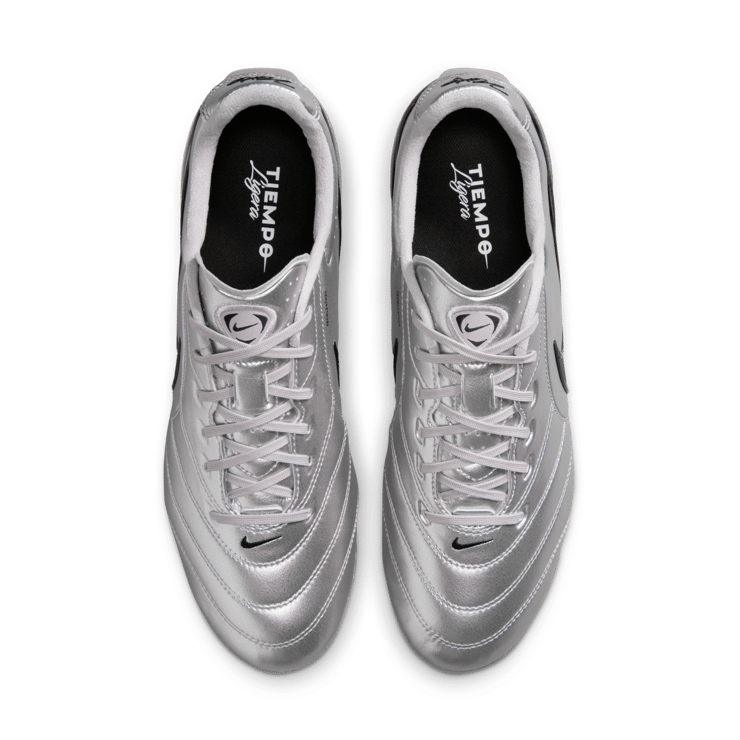 Nike Tiempo Ligera Pro FG Low Metallic Silver Black Angle 3