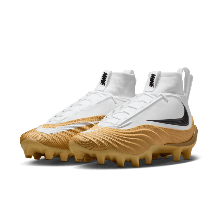 Nike Alpha Menace 5 Pro White Metallic Gold Angle 4