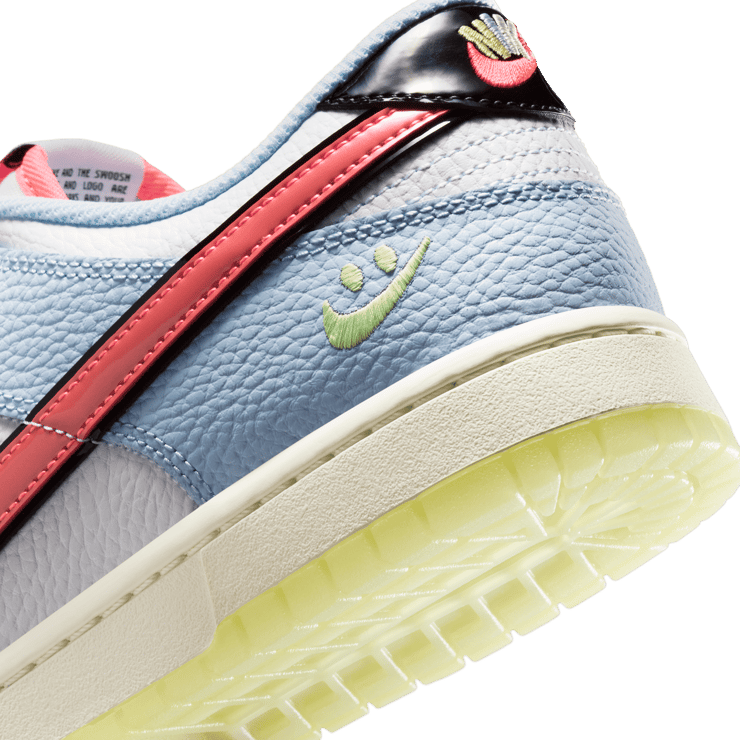 Nike Dunk Low Smiley Swoosh White Hydrogen Blue Angle 7