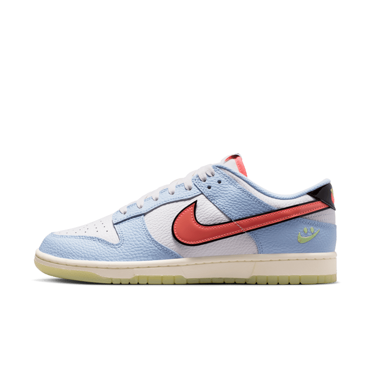 Nike Dunk Low Smiley Swoosh White Hydrogen Blue Angle 0