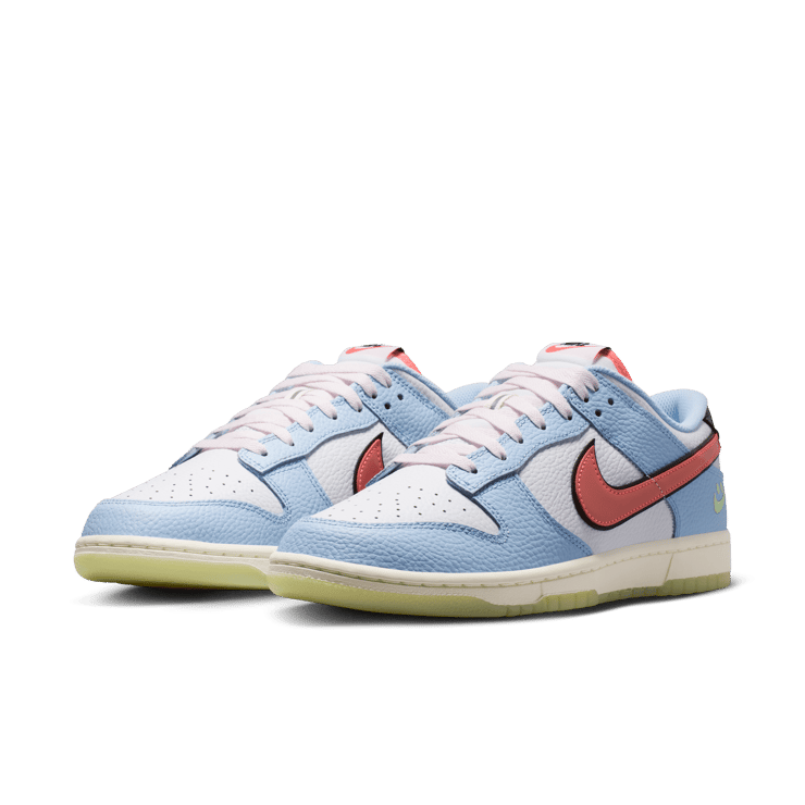 Nike Dunk Low Smiley Swoosh White Hydrogen Blue Angle 4