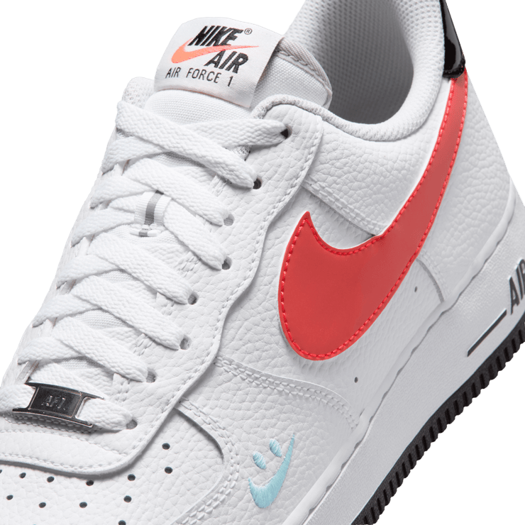 Nike Air Force 1 Low Smiley Swoosh White Flash Crimson Angle 6