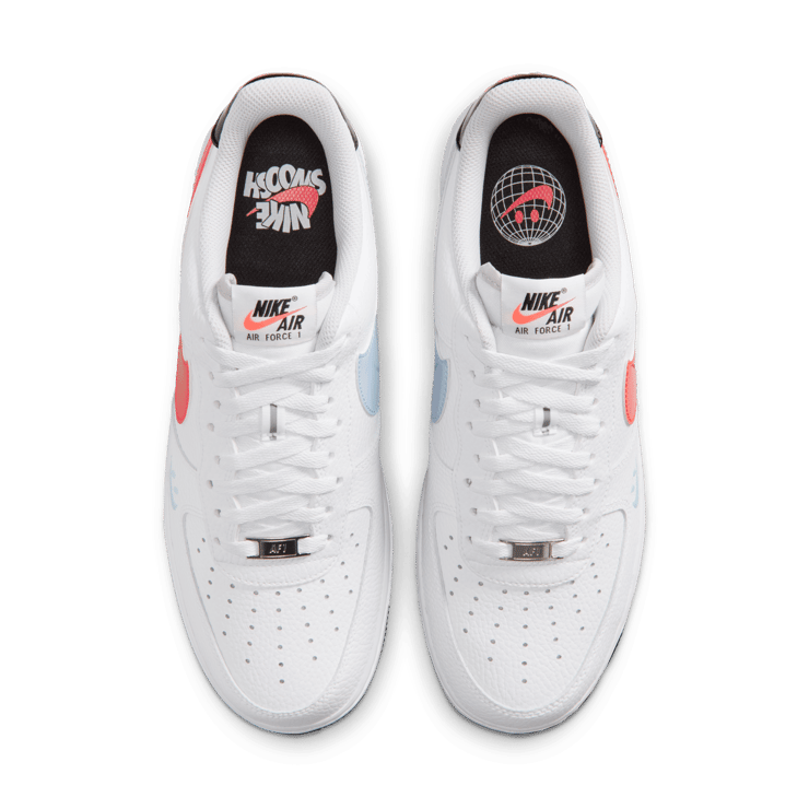 Nike Air Force 1 Low Smiley Swoosh White Flash Crimson Angle 3