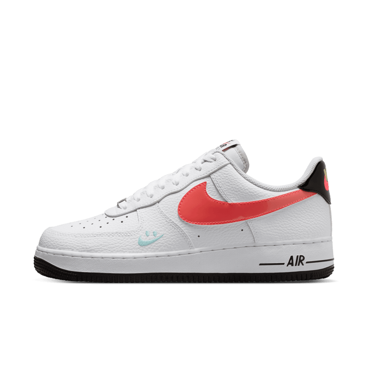 Nike Air Force 1 Low Smiley Swoosh White Flash Crimson Angle 0
