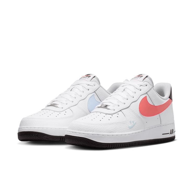Nike Air Force 1 Low Smiley Swoosh White Flash Crimson Angle 4