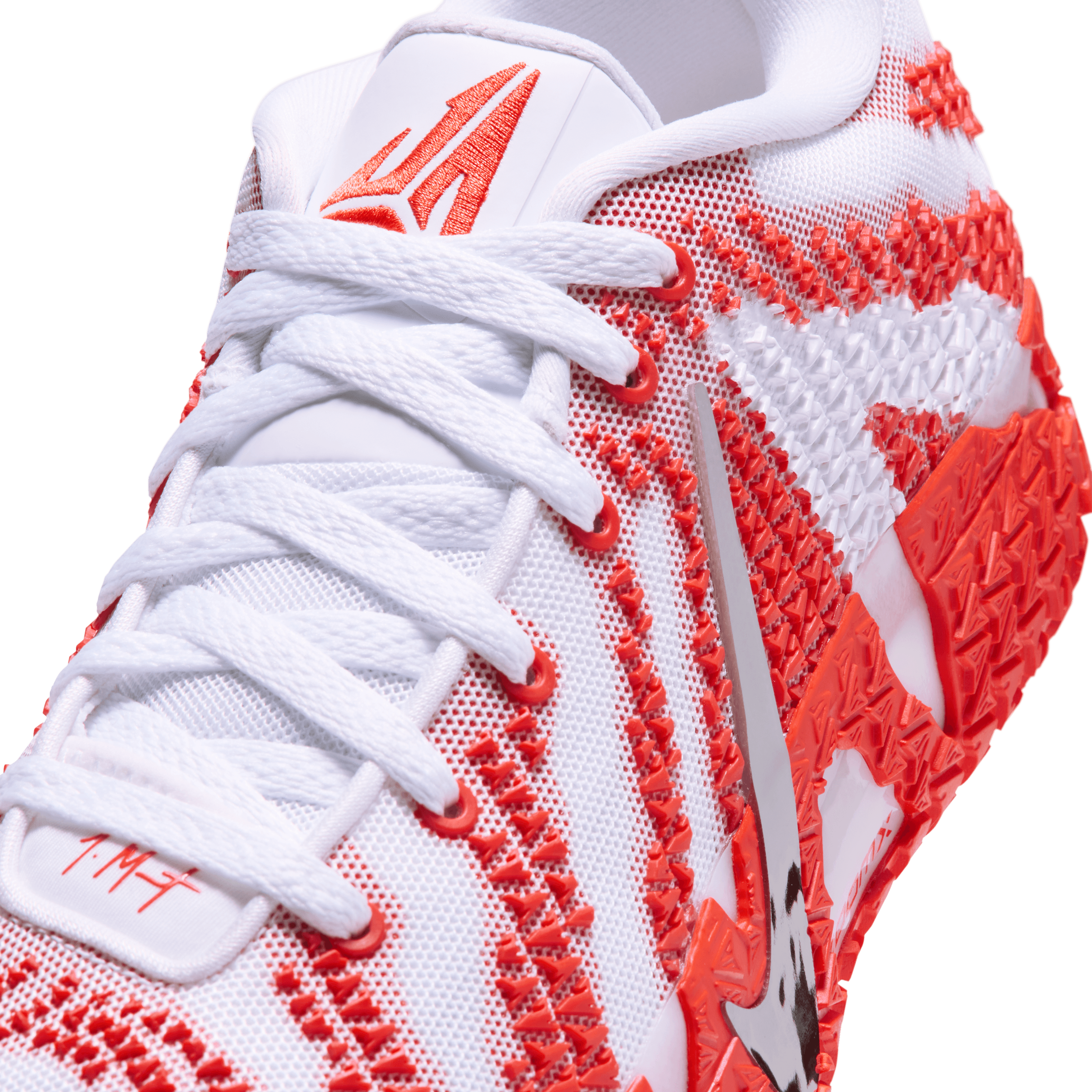 Nike Ja 3 TB White Team Orange Angle 6