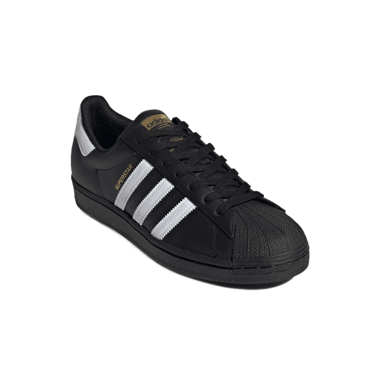 adidas Superstar Core Black Cloud White Gold Angle 2