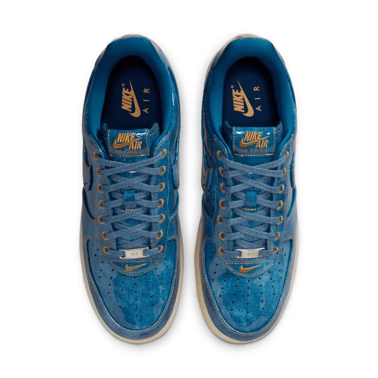 Nike Air Force 1 Low Blue Patent Denim Angle 3