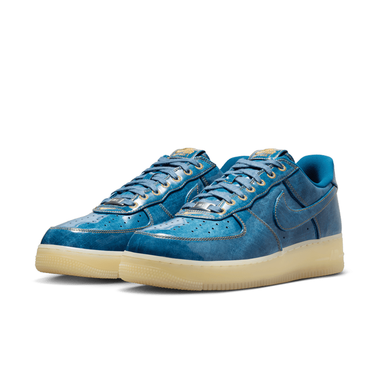 Nike Air Force 1 Low Blue Patent Denim Angle 4