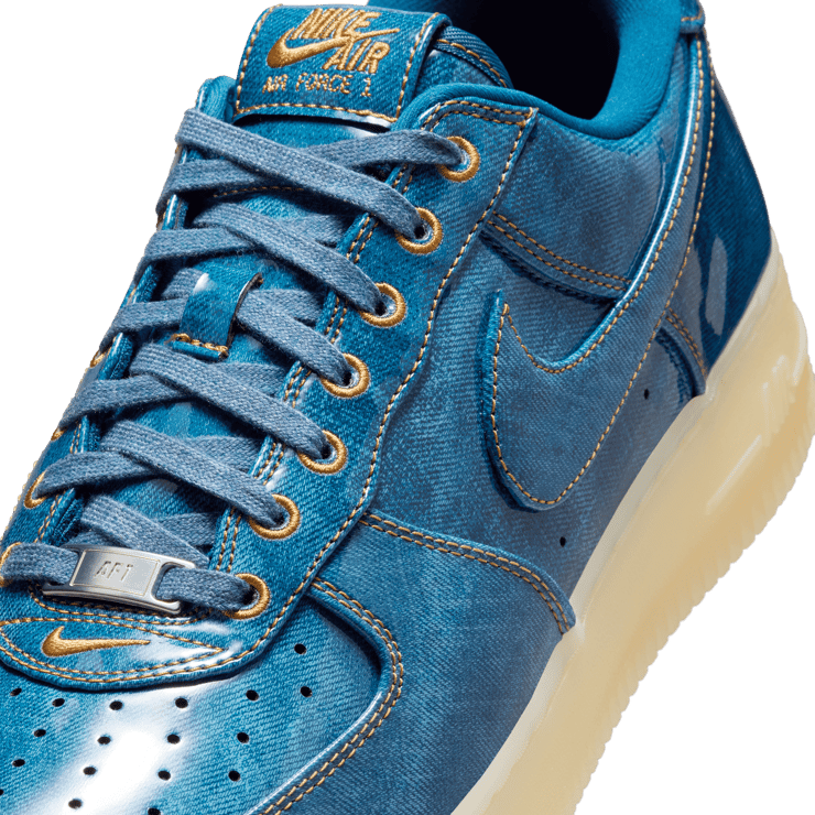 Nike Air Force 1 Low Blue Patent Denim Angle 6