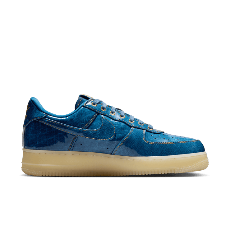 Nike Air Force 1 Low Blue Patent Denim Angle 2