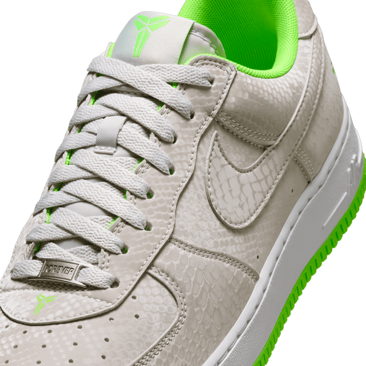 Nike Kobe Air Force 1 Low Vast Grey Electric Green Angle 6