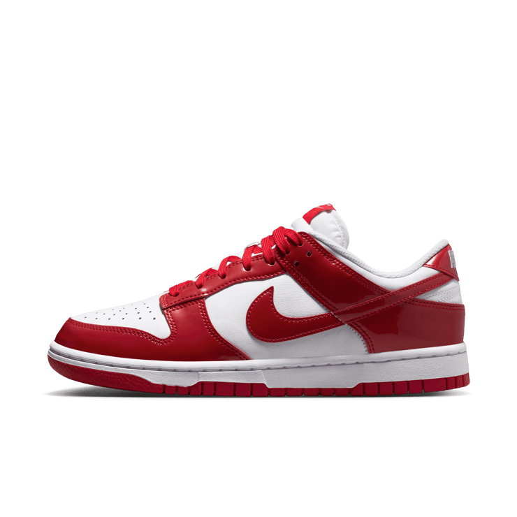 Nike Dunk Low SE Patent White University Red (W) Angle 0