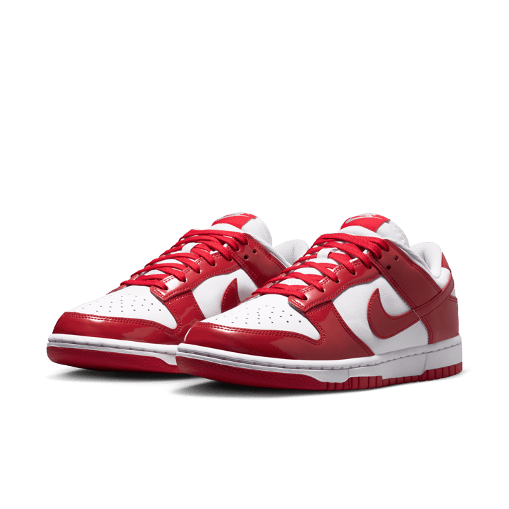 Nike Dunk Low SE Patent White University Red (W) Angle 4