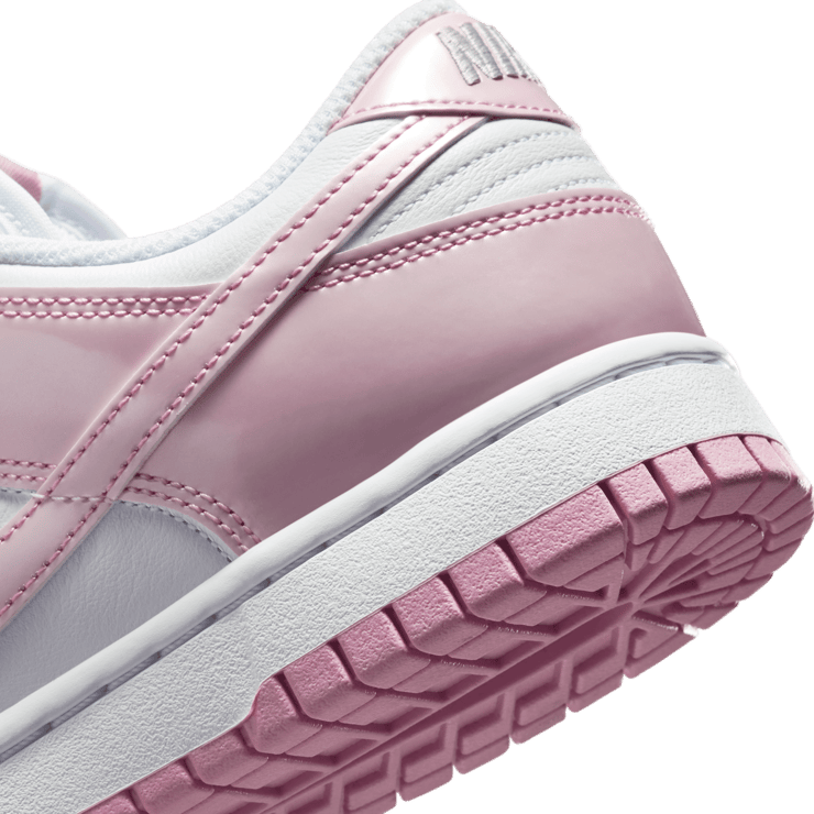 Nike Dunk Low SE Patent White Pink Rise (W) Angle 6